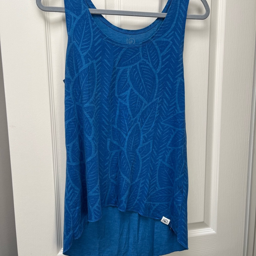 Tentree Asymmetrical Blue Sleeveless Tank Top